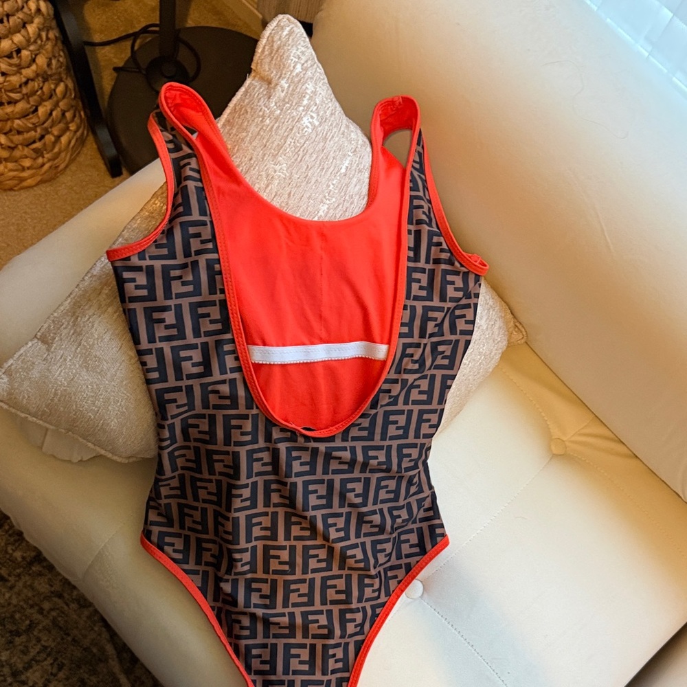 Fendi Black and orange Logo Bodysuit - Picture 3 of 10